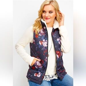 2X Maurices Floral Puffer Vest
